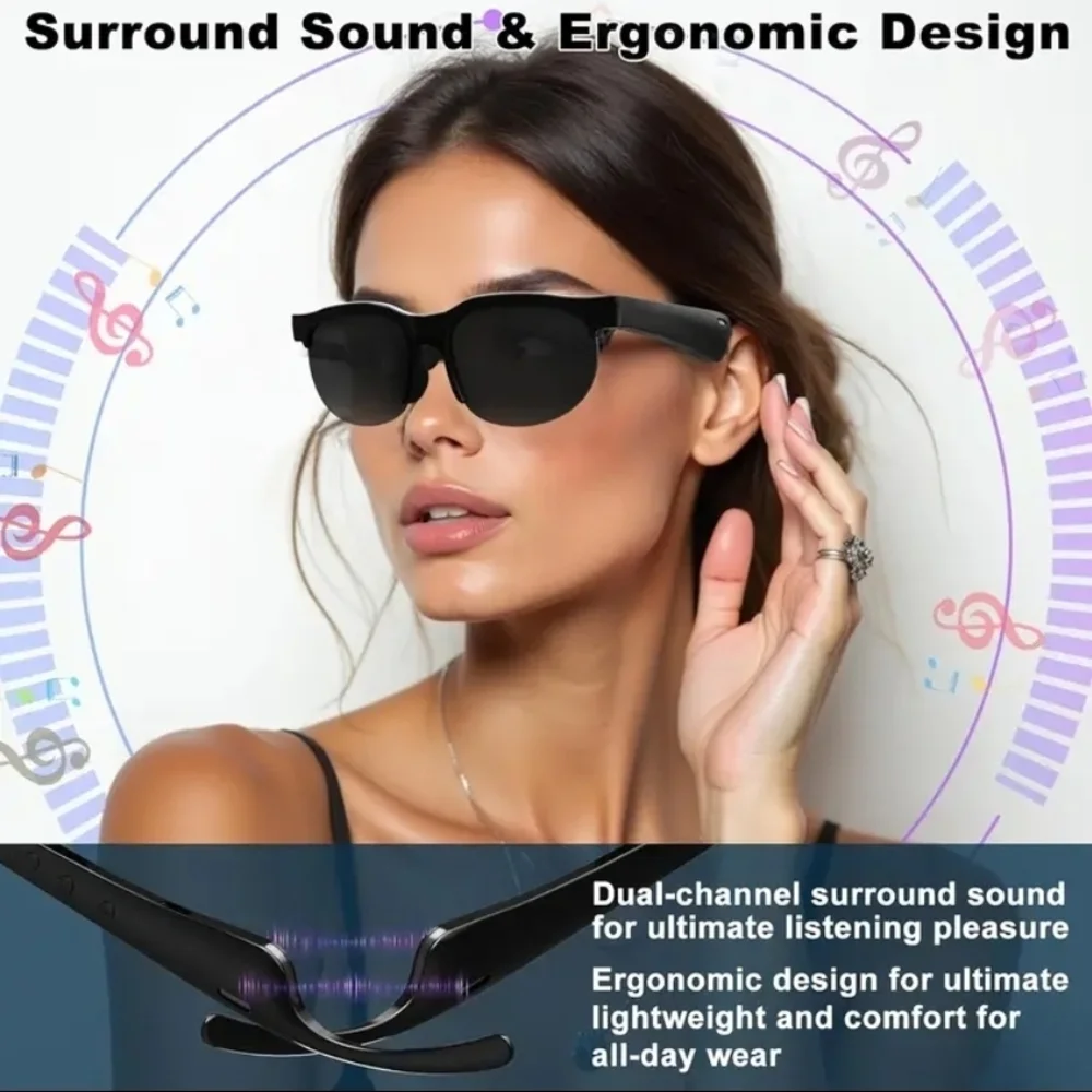 Black Sunglasses with Surround Sound